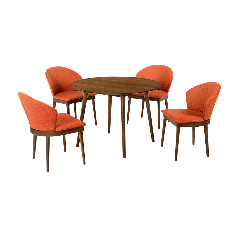 Arcadia and Juno 42" 5 Piece Dining Set