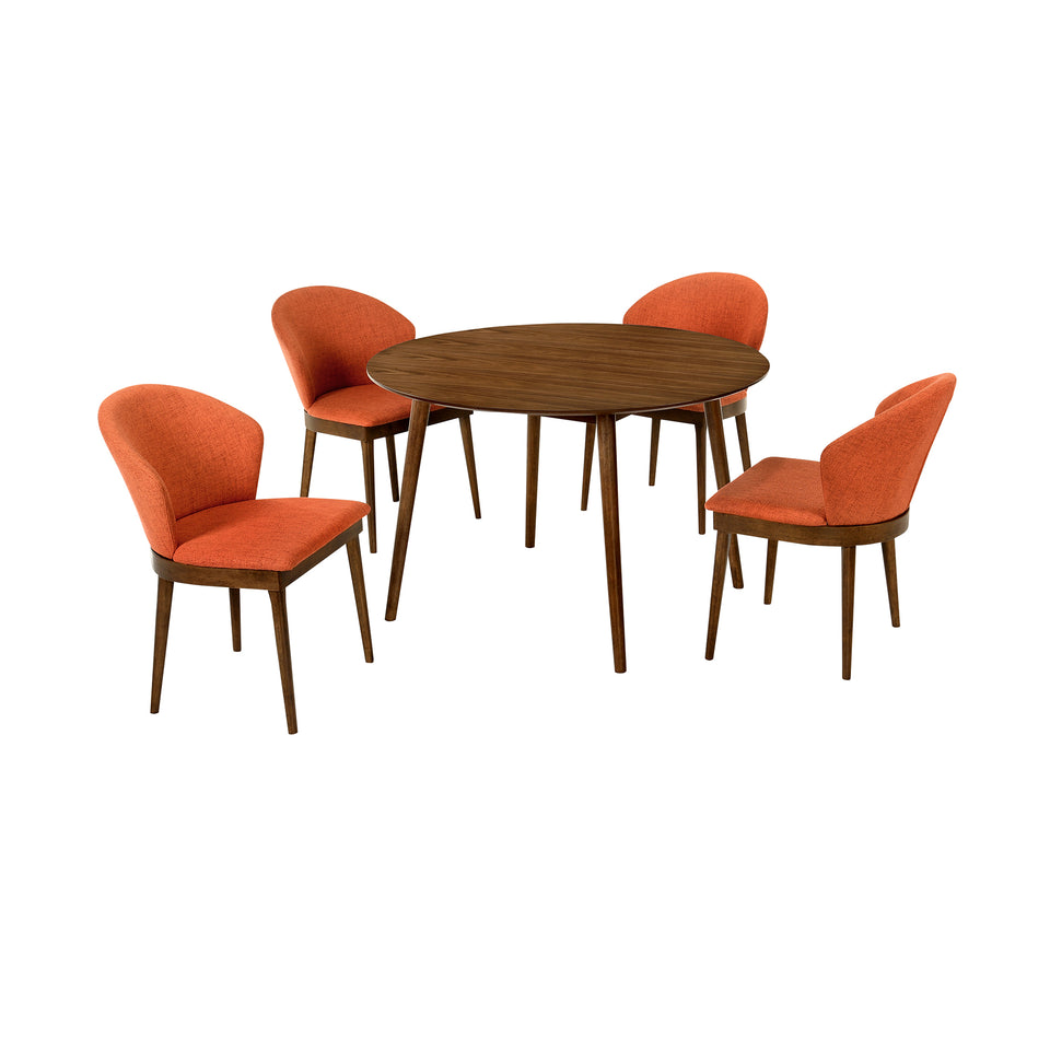 Arcadia and Juno 48" 5 Piece Dining Set