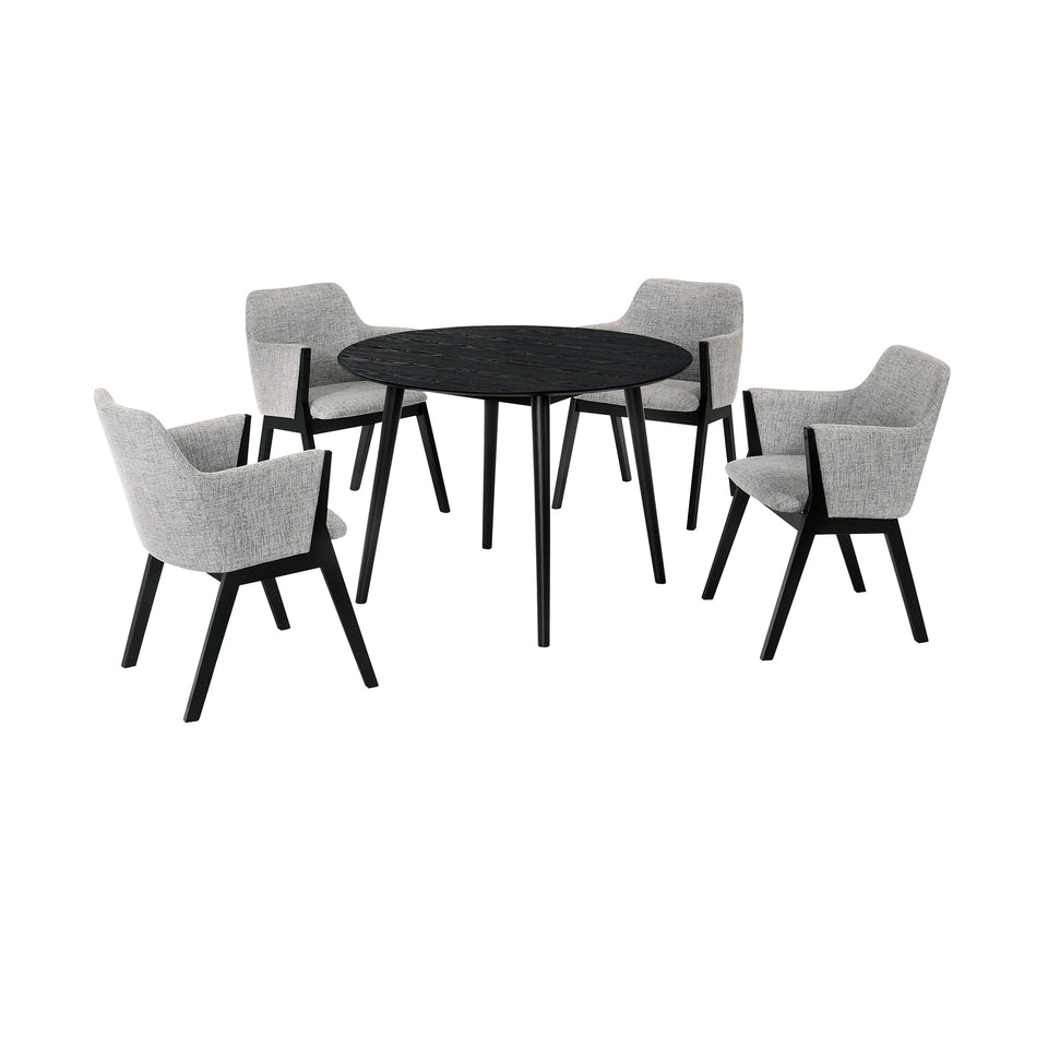 Arcadia and Renzo 42" 5 Piece Dining Set