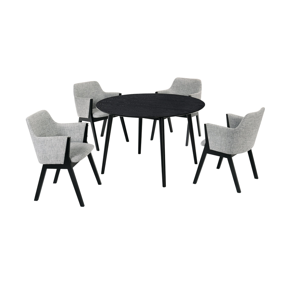 Arcadia and Renzo 48" 5 Piece Dining Set
