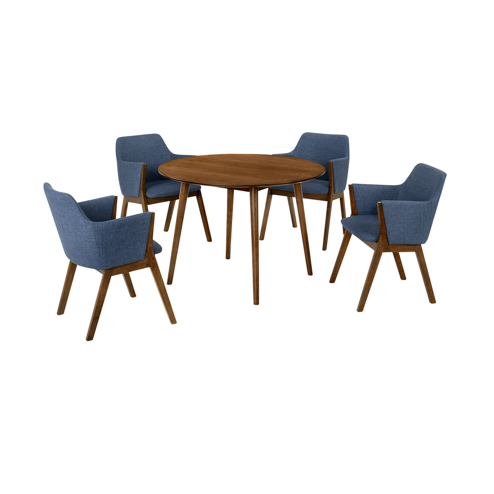 Arcadia and Renzo 42" 5 Piece Dining Set