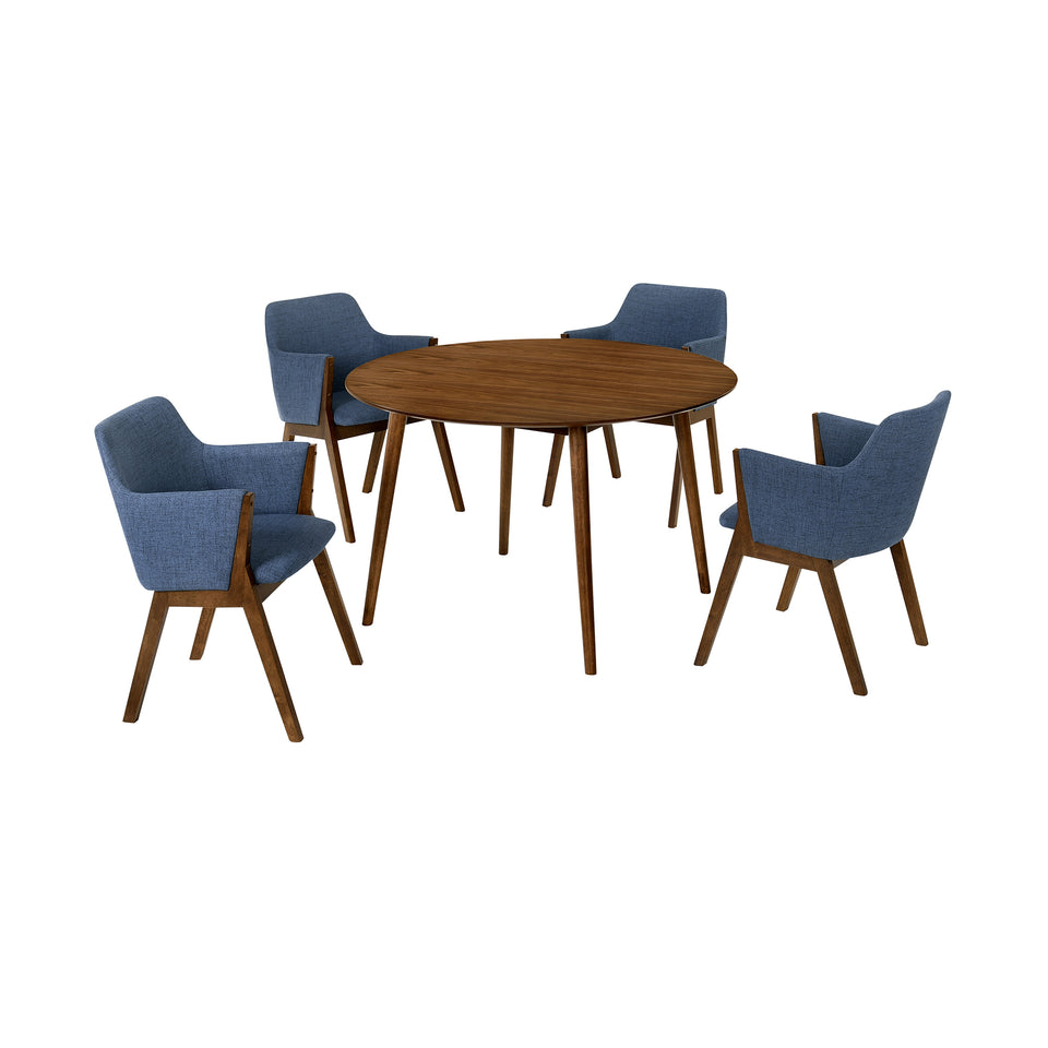 Arcadia and Renzo 48" 5 Piece Dining Set