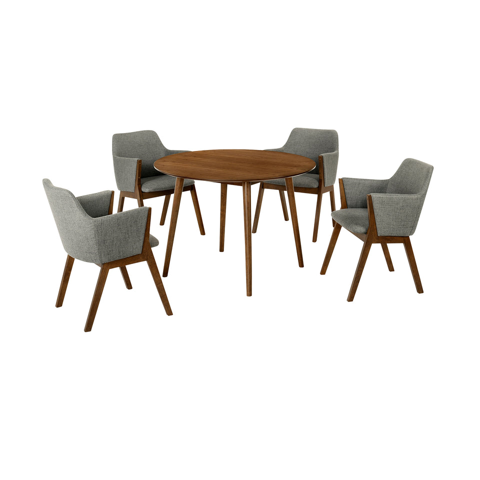 Arcadia and Renzo 42" 5 Piece Dining Set