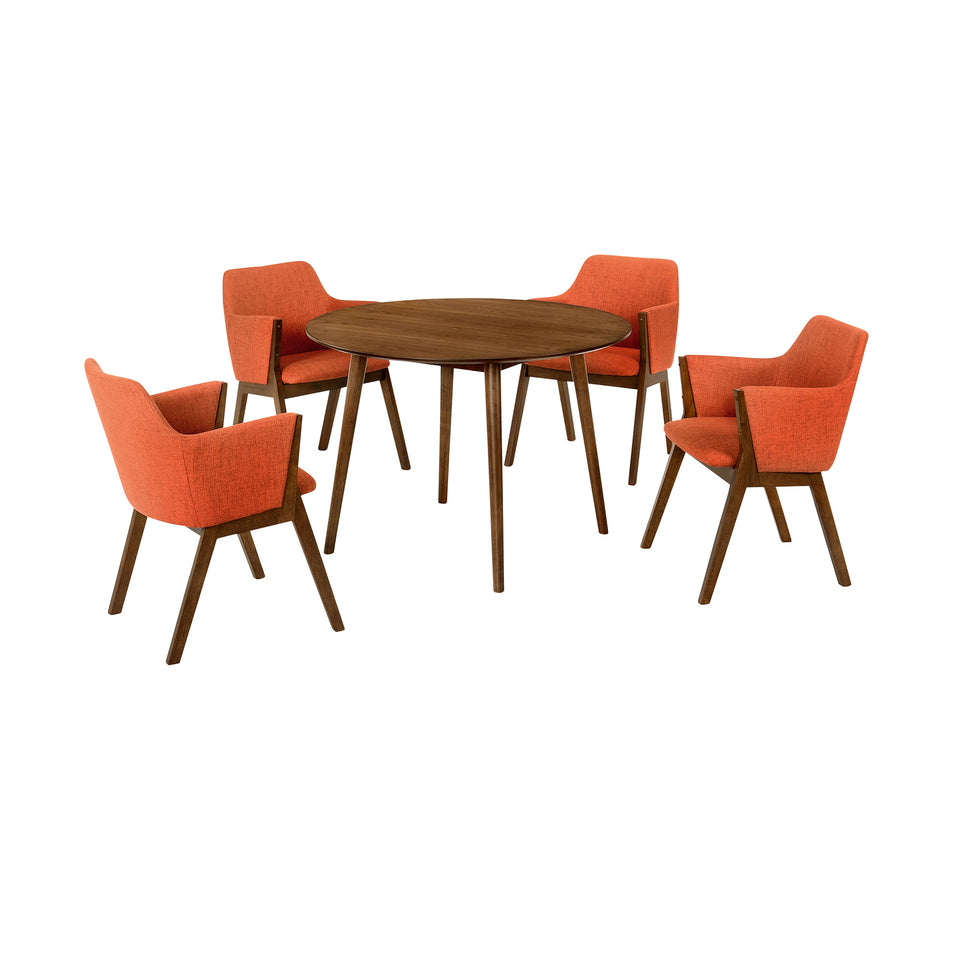 Arcadia and Renzo 42" 5 Piece Dining Set