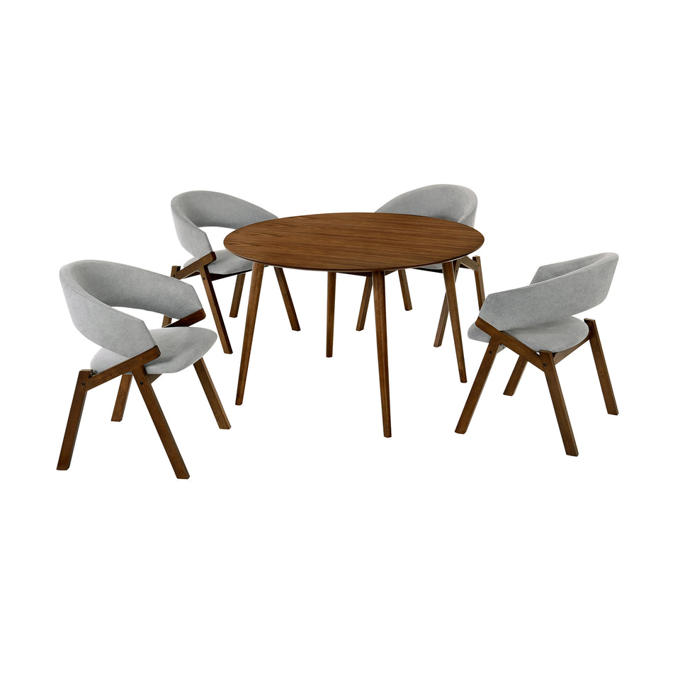 Arcadia and Talulah 48" 5 Piece Dining Set