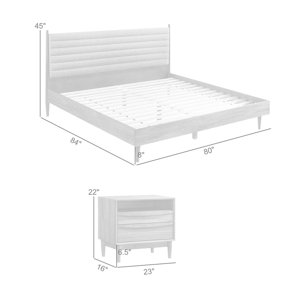 Artemio King 3 Piece Wood Bedroom Set