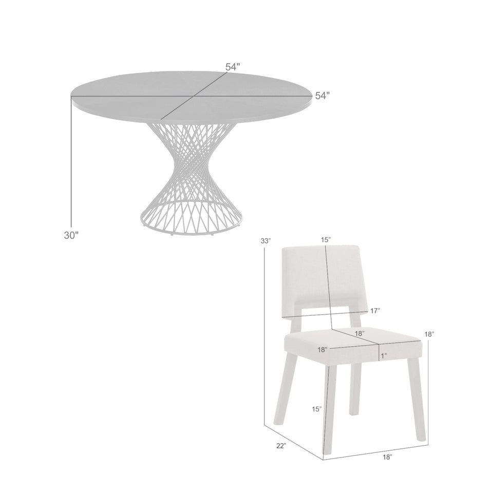 Cirque Channell 5 Piece Dining Table Set