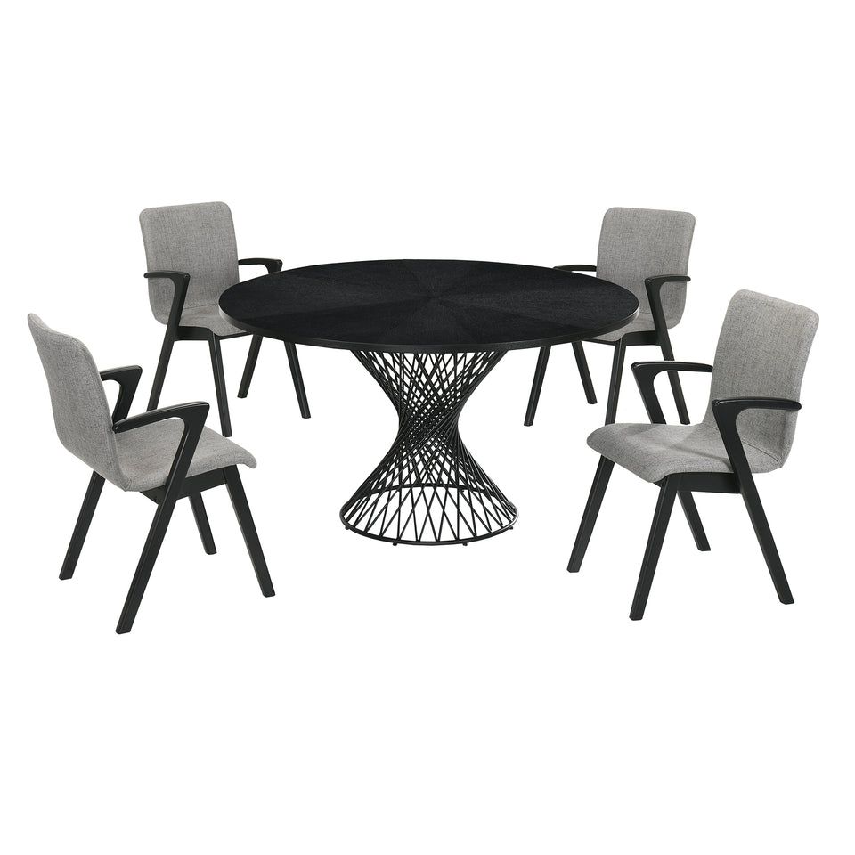 Cirque and Varde 5 Piece Round Dining Set