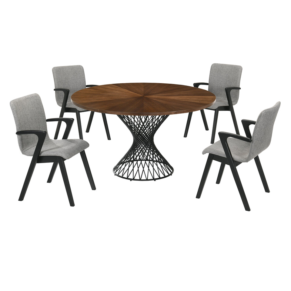 Cirque and Varde 5 Piece Round Dining Set