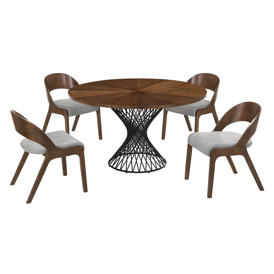 Cirque and Polly 5 Piece Round Dining Set