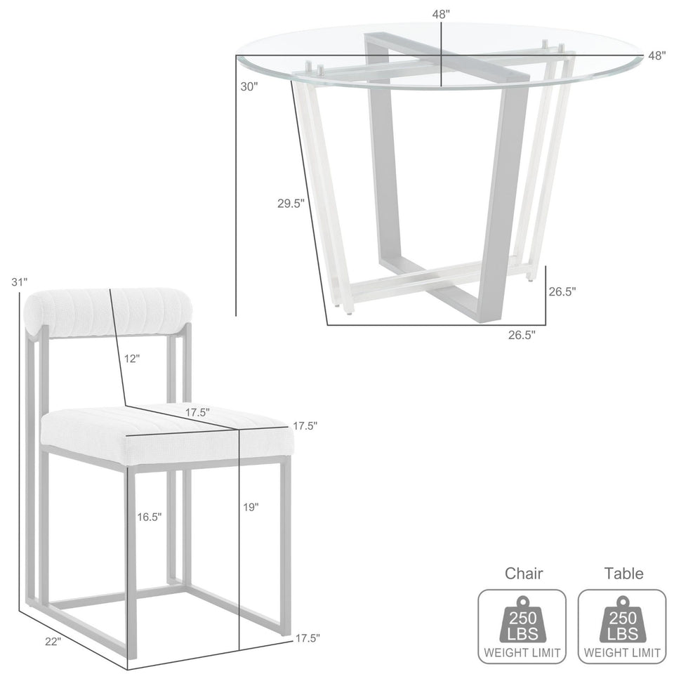 Devi Anastasia 5 Piece Dining Table Set