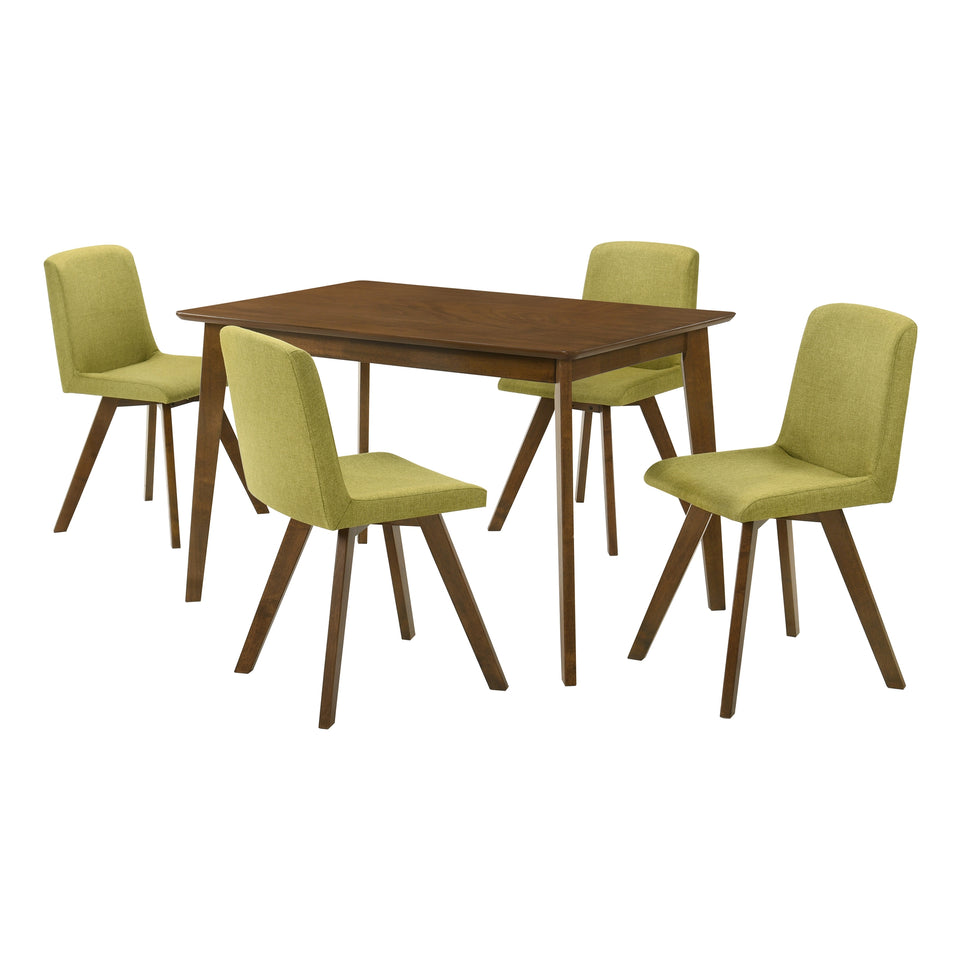 Gina 5-Piece Rectangular Walnut Dining Set