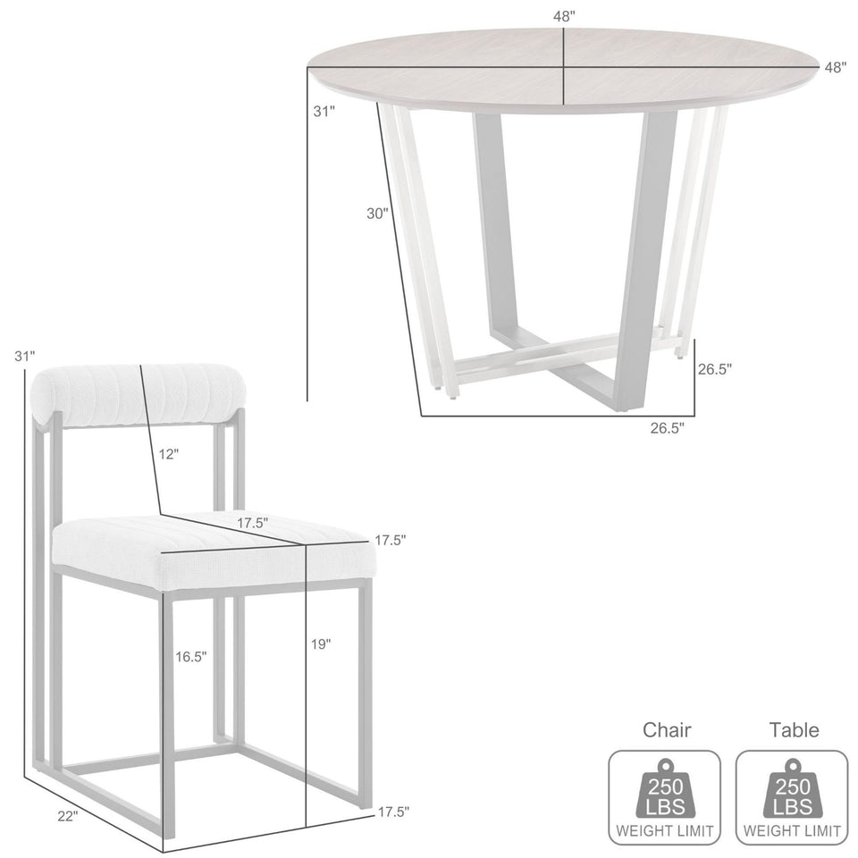 Joana Anastasia 5 Piece Dining Table Set