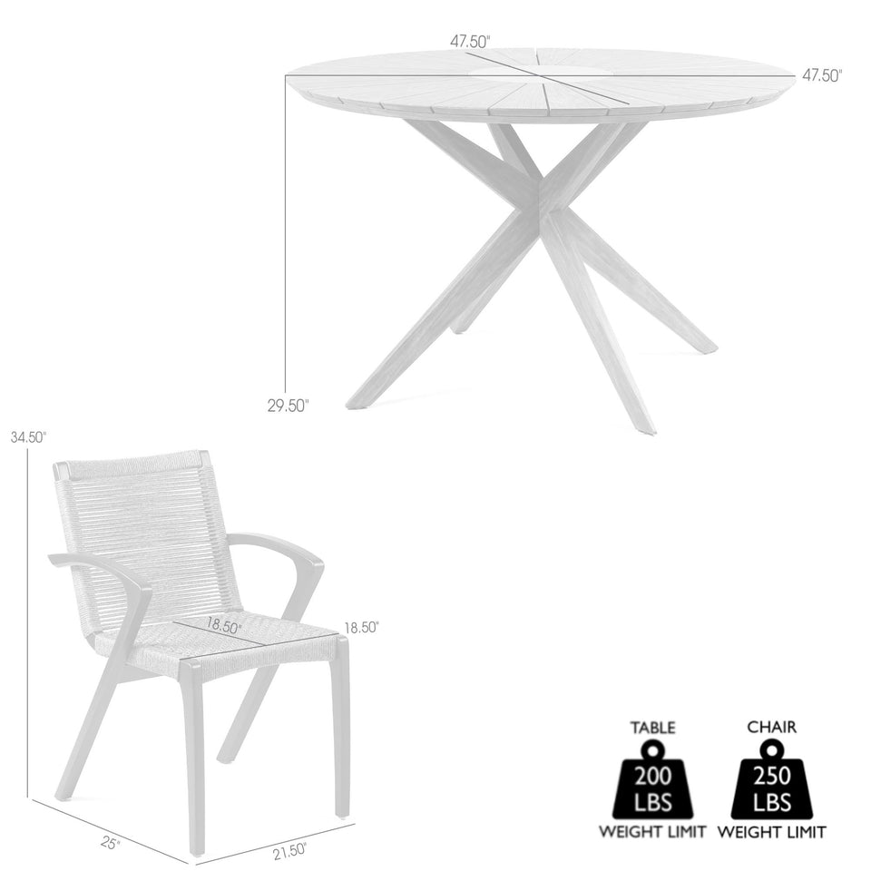Oasis and Brielle 5 Piece Dining Set