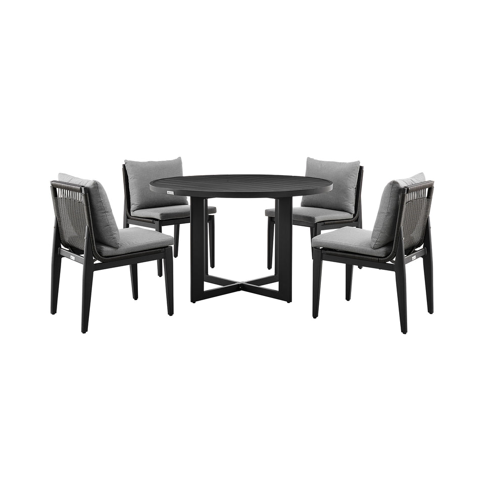 Cayman Outdoor 5-Piece Round Dining Table Set