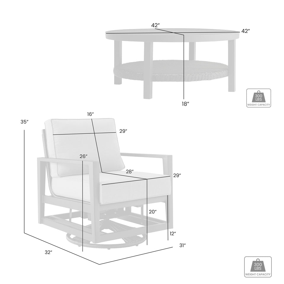 Cayman 5 Piece Seating Set