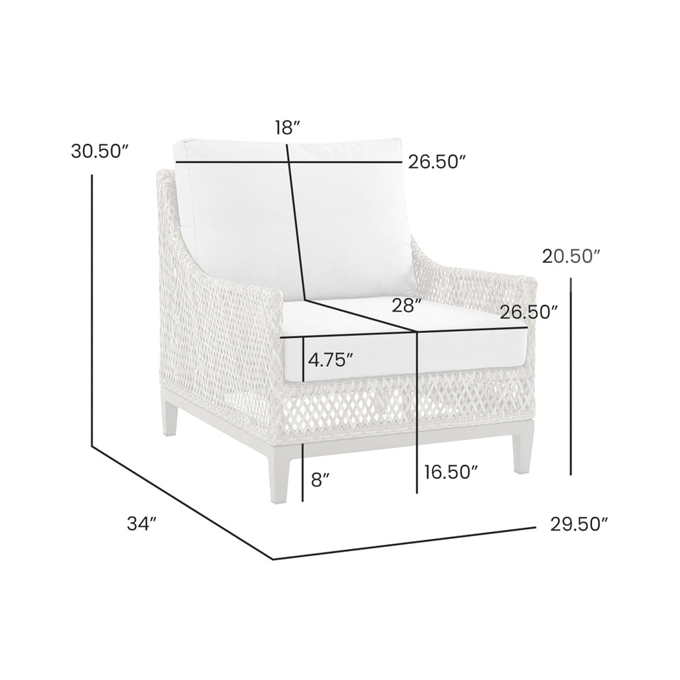 Grenada Wicker and Aluminum Outdoor Chair