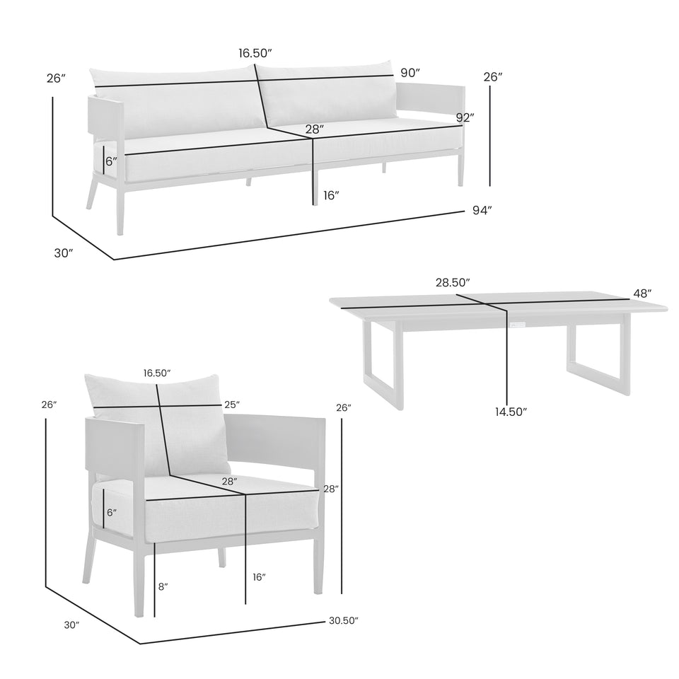 Menorca 4 Piece Outdoor Conversation Set