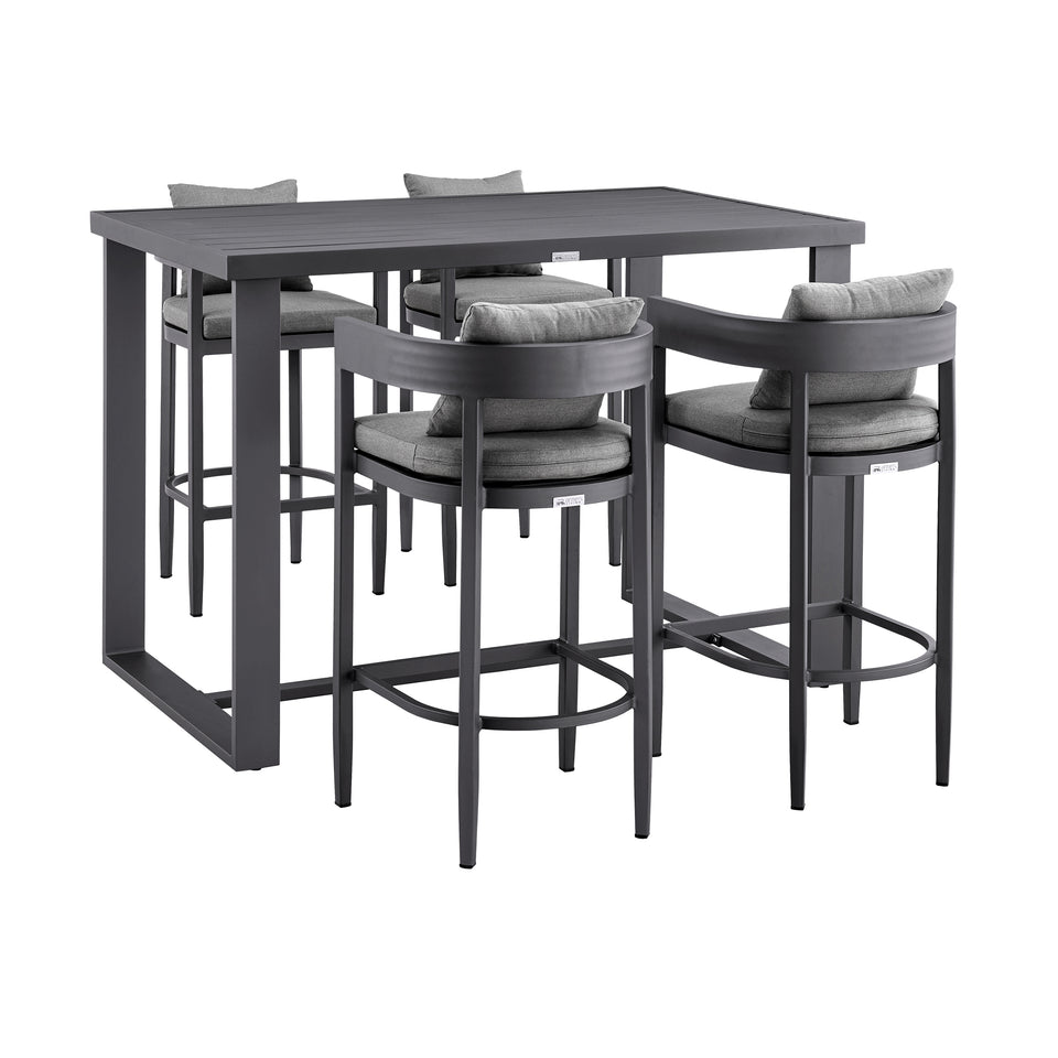 Menorca Outdoor 5-Piece Bar Table Set