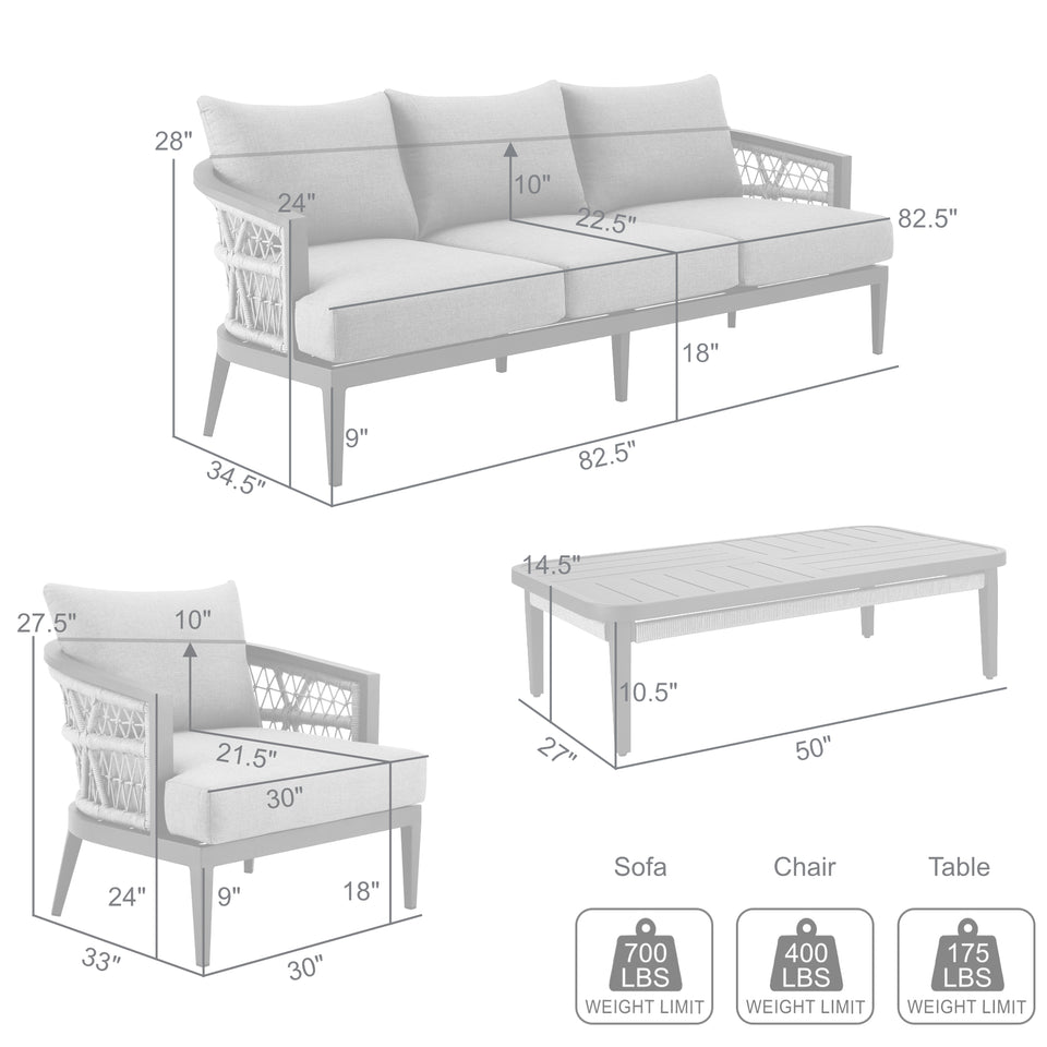 Zella Outdoor 4 Piece Conversation Set