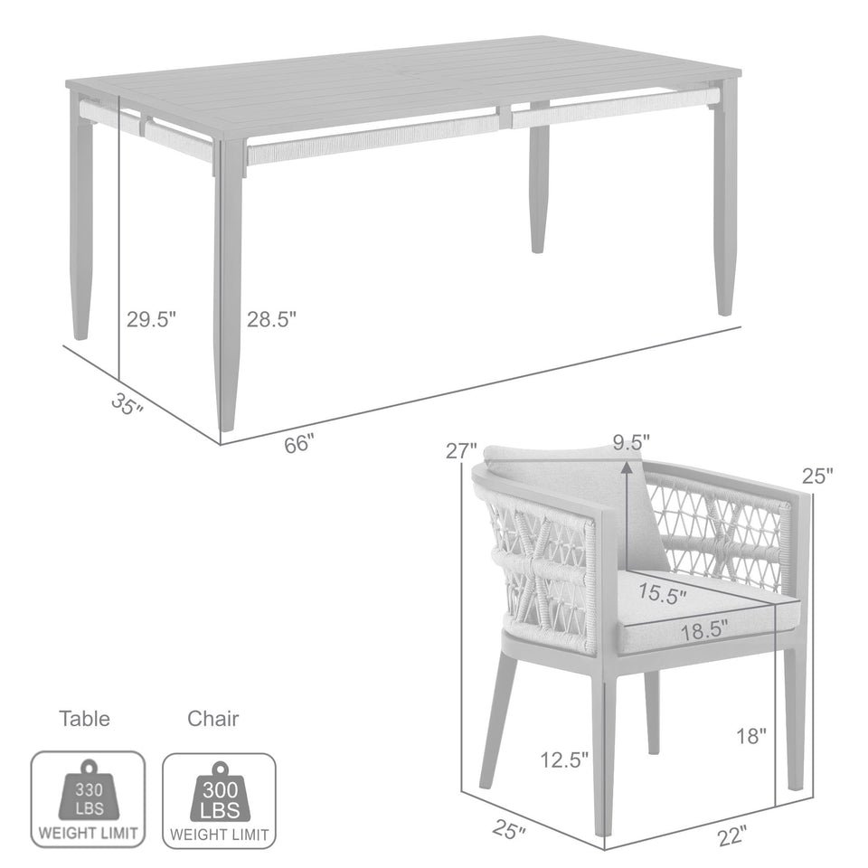 Zella Outdoor 5 Piece Dining Set
