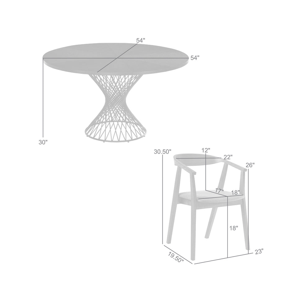 Cirque Santana 5 Piece Dining Table Set
