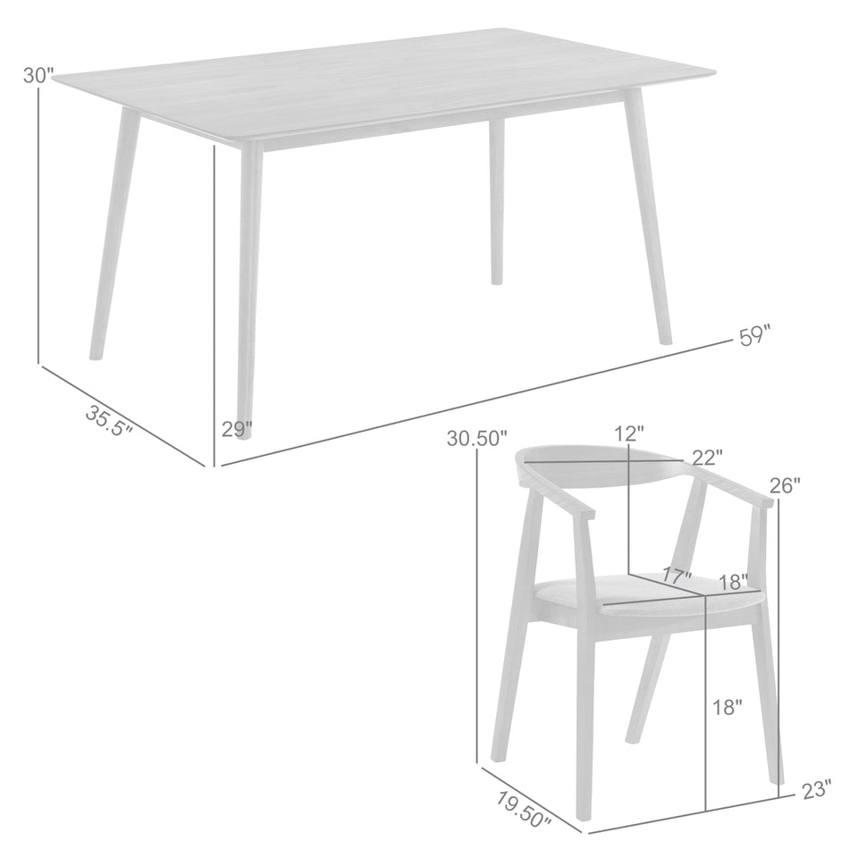 Westmont Santana 5 Piece Dining Table Set