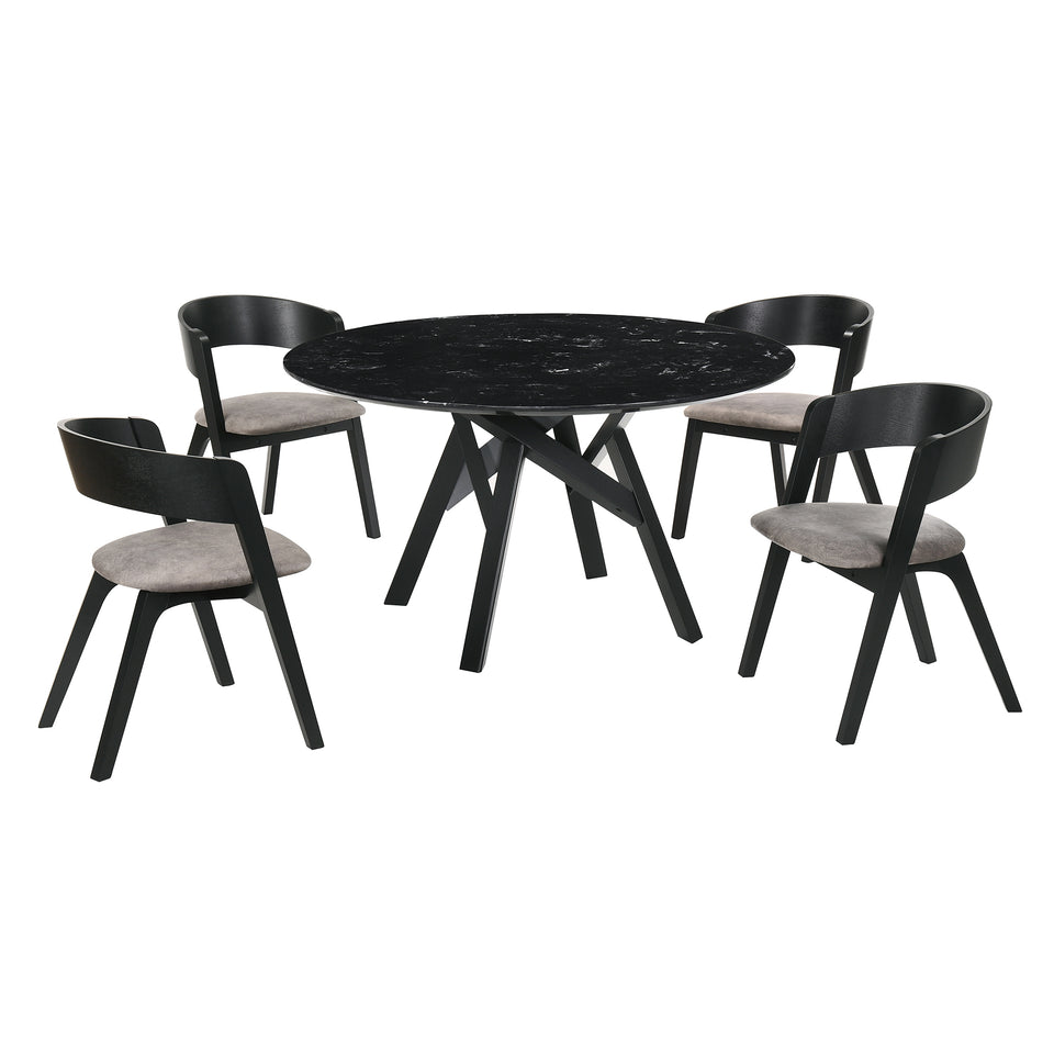 Venus and Jackie 5 Piece Round Dining Set