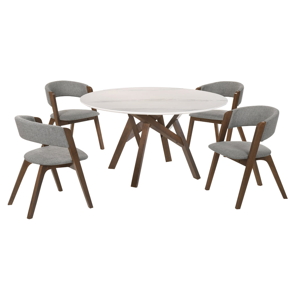 Venus and Rowan 5 Piece Round Dining Set