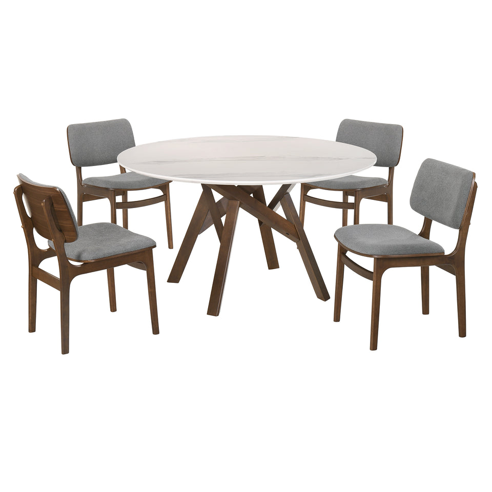 Venus and Lima 5 Piece Round Dining Set
