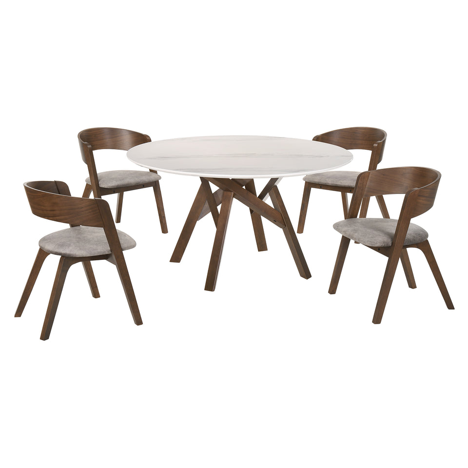 Venus and Jackie 5 Piece Round Dining Set