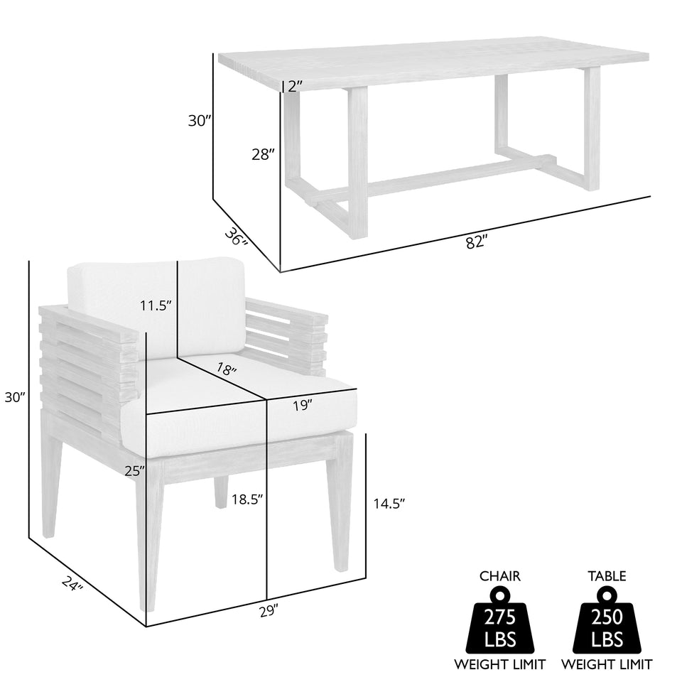Vivid Outdoor 5 Piece Dining Set