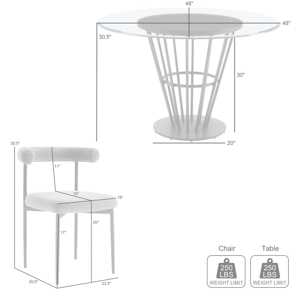 Veronica Shannon 5 Piece Dining Table Set