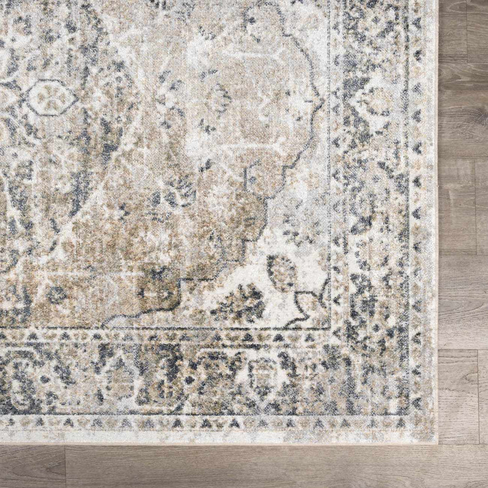Rudo Beige Flat Pile Washable Rug