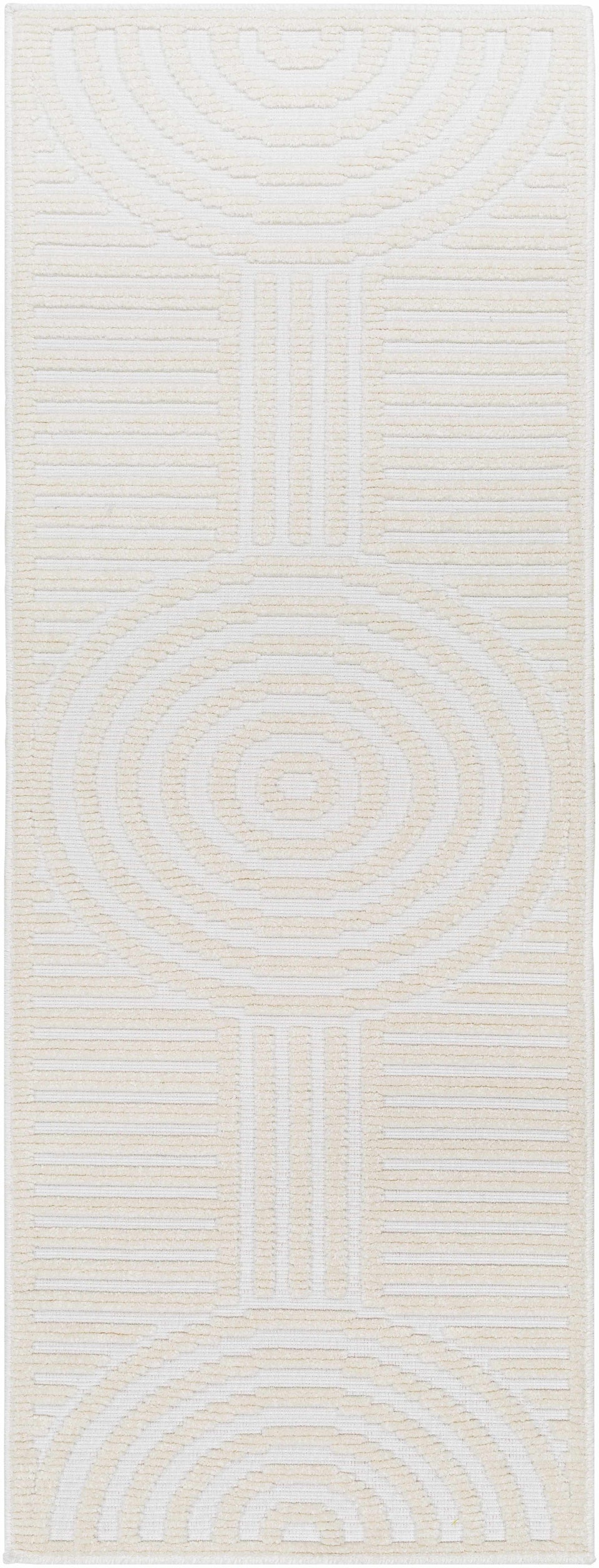 Deron White Washable 3D Rug
