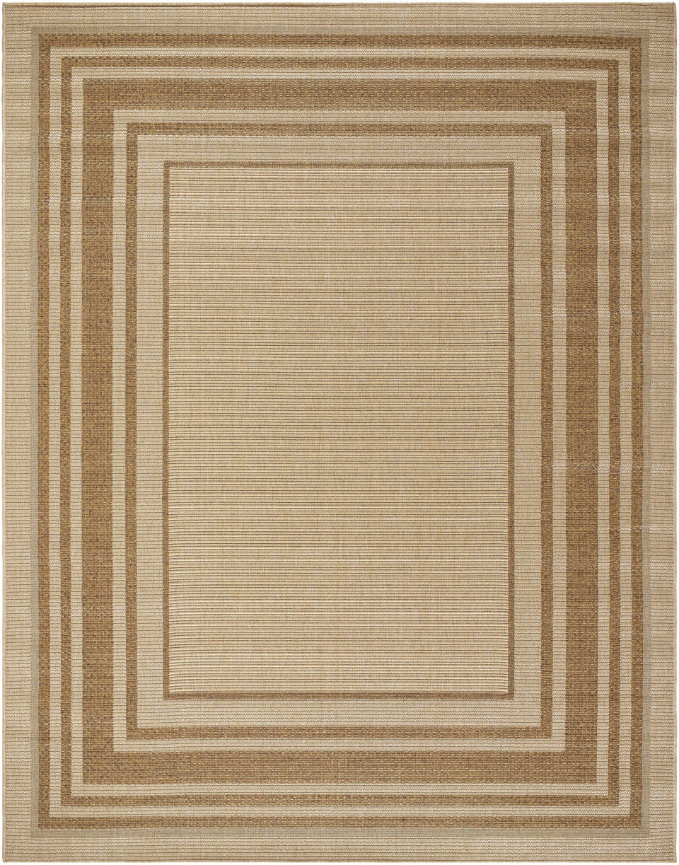 Isoko Bordered Faux Jute Outdoor Rug