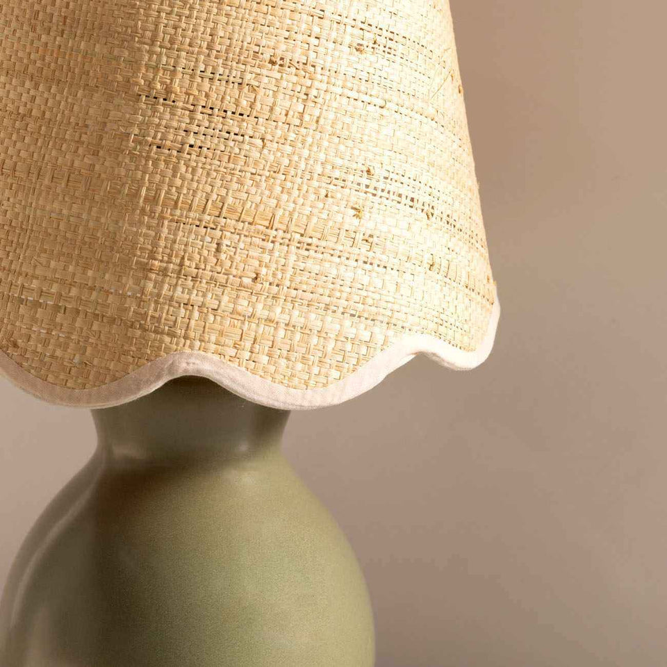 Salgareda Green Rattan Table Lamp