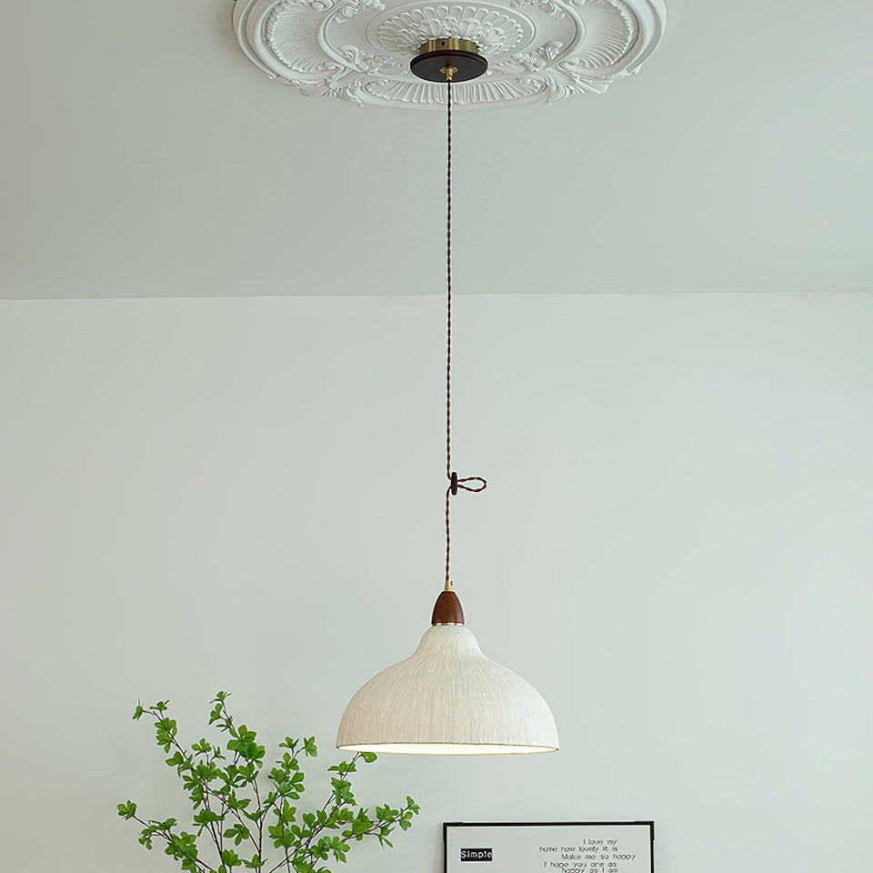 White pendant light - close-up detail