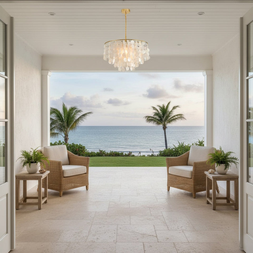 White chandelier - top view
