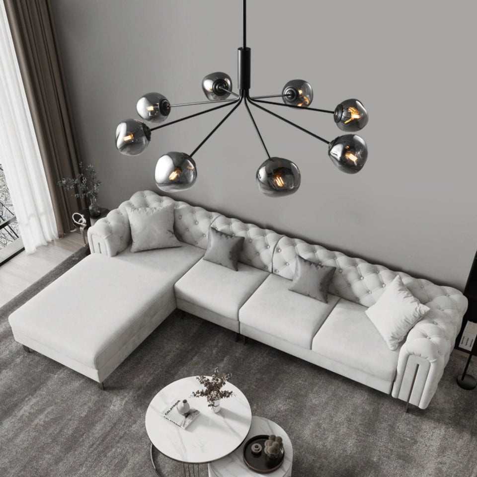 Smoky grey & Black glass chandelier - additional view 9