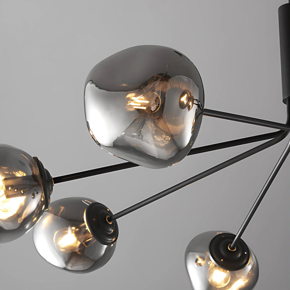 Smoky grey & Black glass chandelier - additional view 10