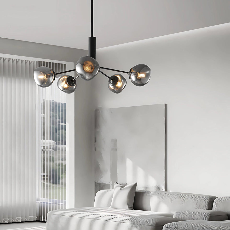 Smoky grey & Black glass chandelier - additional view 8
