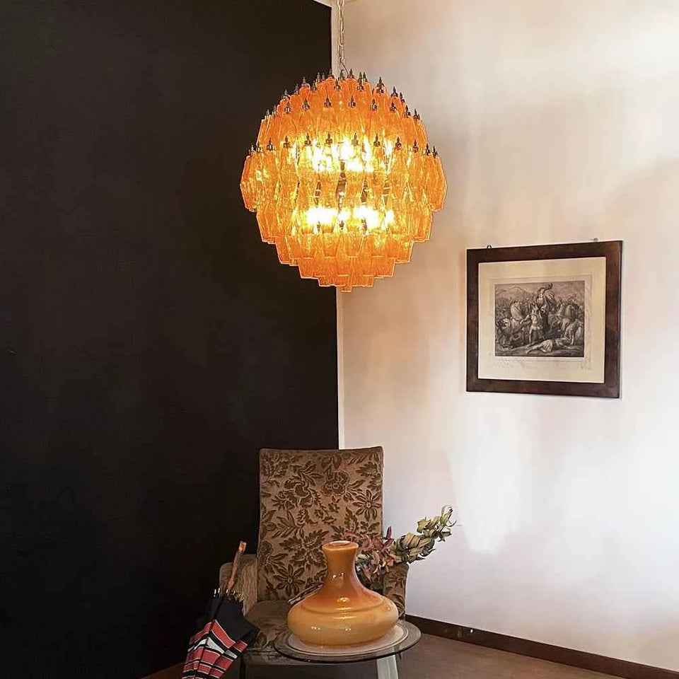 glass chandelier - detail view