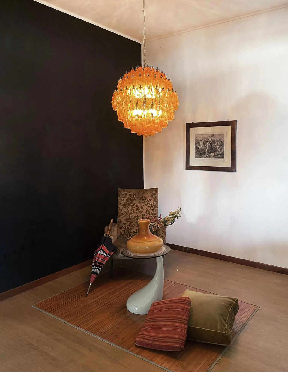glass chandelier - back view