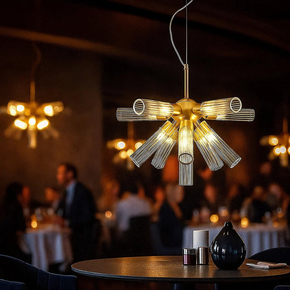 Gold & White chandelier - back view
