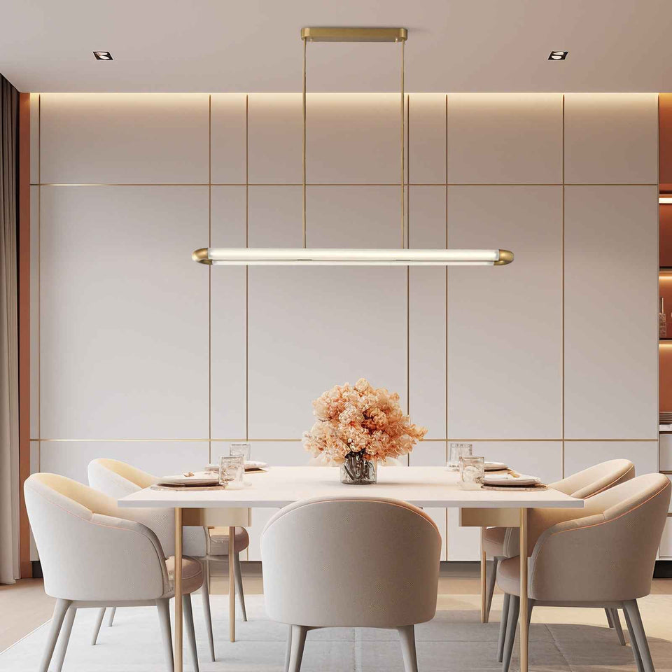 steel pendant light - detail view