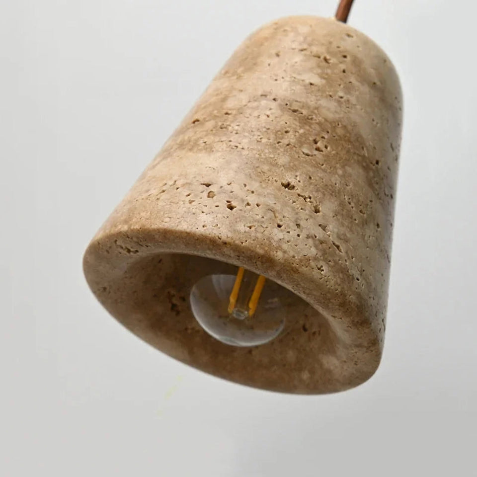 Yellow Travertine pendant light - top view