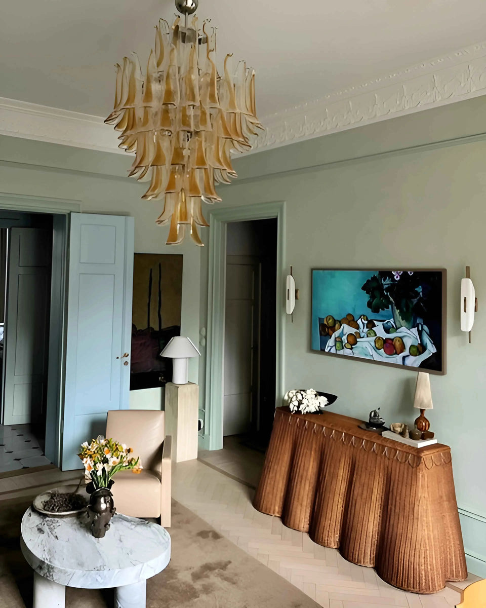 glass chandelier - back view