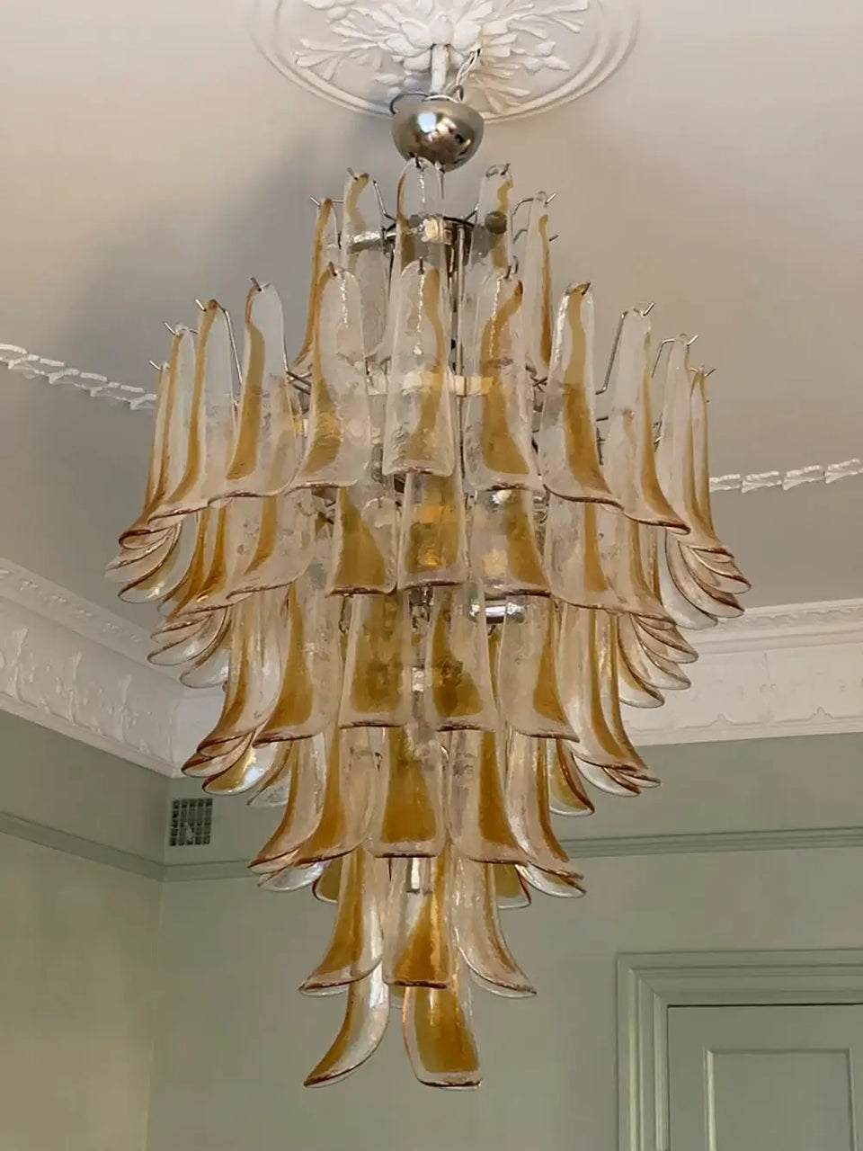 glass chandelier - top view