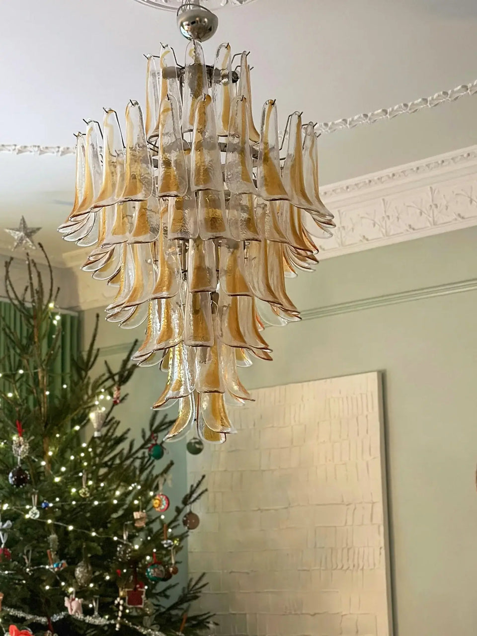 glass chandelier - close-up detail
